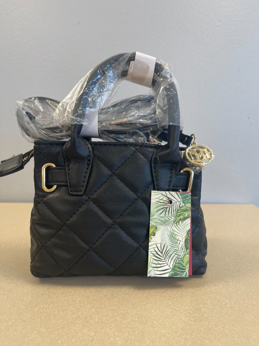 Badgley Mischka Quilted Vegan Leather Mini Tote w/ Front Lock - BM4163 - NWT - Picture 2 of 5